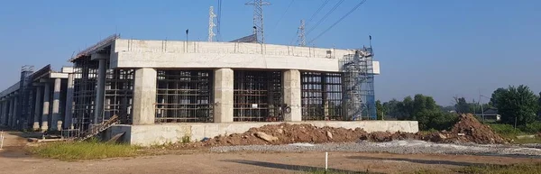 Sitio Construcción Con Gran Edificio —  Fotos de Stock