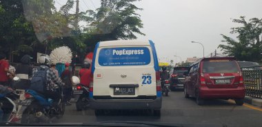 West Java, Indonesia on July 8, 2021. This is the road condition in West Java.