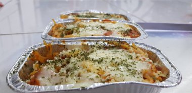 Lezzetli yiyeceklerin yakın görüntüsü