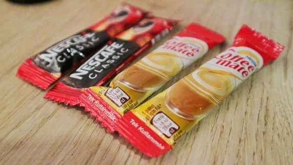 Nescafe Coffee Creamer Often Used Serving Hotel Rooms — ストック写真