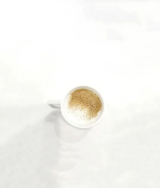 Glass Warm Cappuccino Adds Spirit Morning — 图库照片