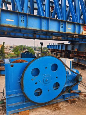 This is a photo of external hoist. One part of the manual gantry launcher made in Indonesia, owned by a local company in Indonesia. This launcher is still under development for automation.