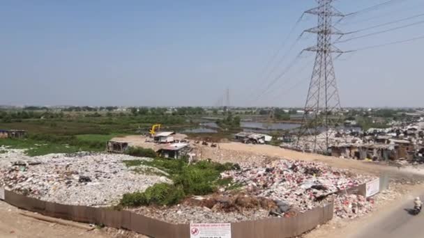 Jakarta Indonesia August 2022 Illegal Garbage Dump Bank East Flood — Vídeo de Stock