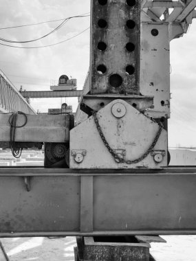 This is the steel structure of a launcher gantry that will be used for erection precast concrete I Girder. One of method for erection girder in construction project.