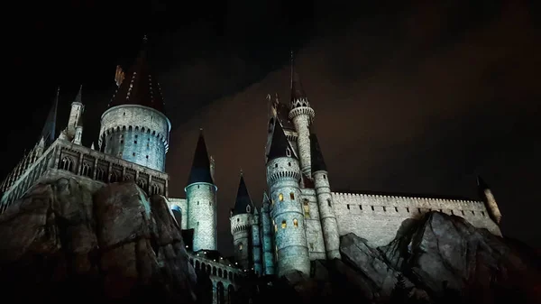 Osaka Japan July 2019 Very Beautiful Light Show Night Hogwarts — Stock Photo, Image