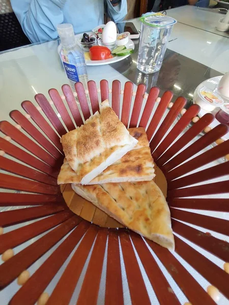 Turecki Chleb Który Jest Zawsze Każdym Naczyniu Chleb Jest Obowiązkowe — Zdjęcie stockowe