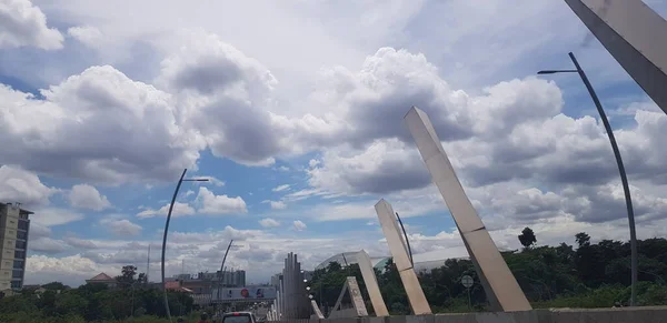 West Java Indonésie Juillet 2020 Pont Supérieur Situé Dans Ville — Photo