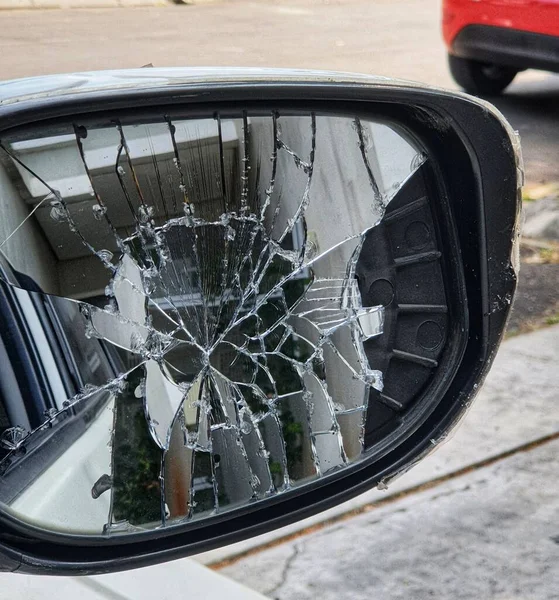 Rétroviseur Droit Une Voiture Été Cassé Lorsqu Été Heurté Par — Photo