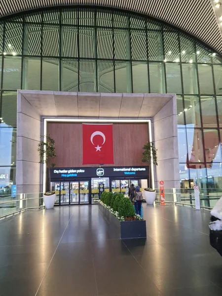 Stanbul Türkiye Temmuz 2022 Stanbul Havalimanı Nın Kapısı Çok Görkemli — Stok fotoğraf