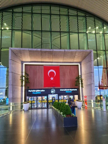 Istanbul Turkey July 2022 Front Door Istanbul Airport Very Magnificent — Stock Photo, Image