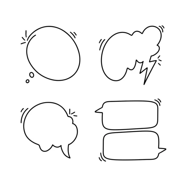 Doodle Blank Speech Bubbles Vector Set — Stockvector