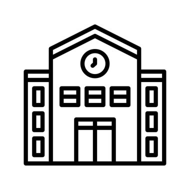 Okul simgesi ana hatları vektör çizimi