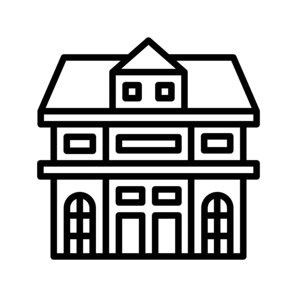 Apartment Icon Outline Vector Illustration — 스톡 벡터