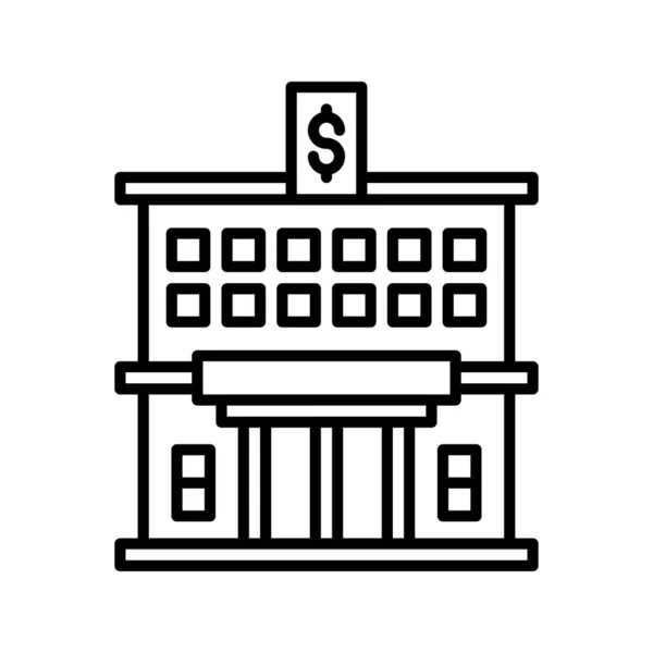Icono Del Banco Esquema Vector Ilustración — Archivo Imágenes Vectoriales
