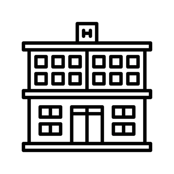 Іконка Готелю Контур Векторна Ілюстрація — стоковий вектор