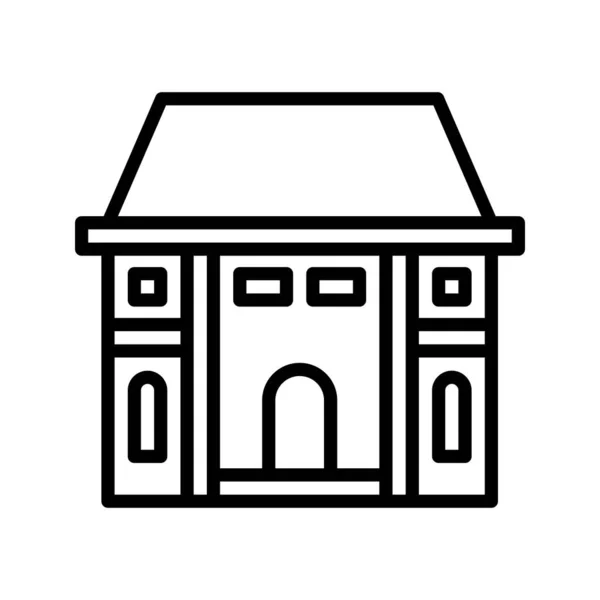 Іконка Будинку Контур Векторна Ілюстрація — стоковий вектор