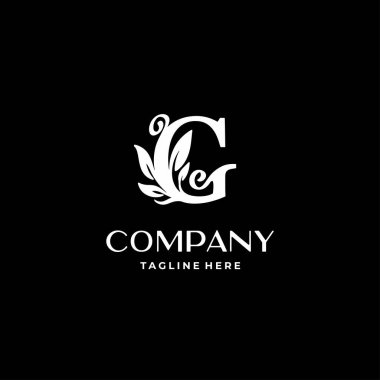 letter G logo design monogram with flourish decoration vector