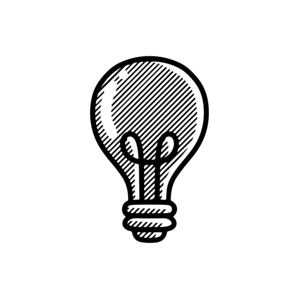 Light Bulb Icon Hand Drawn Illustration Vector — Vector de stock