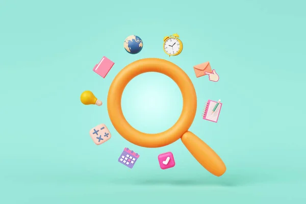 Magnifying Glass App Search Engine Study Kid Cute Imagine Creative — 图库照片