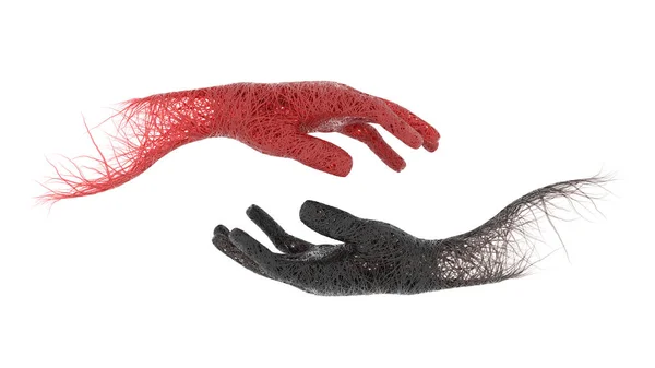 Object Model Hands Red Blood Veins Black Blood Veins Arteries — ストック写真