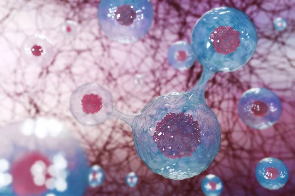 Division Explosion Trennen Krebsvirus Oder Moleküle Blutzellen Mikroskop Menschlichen Körperabschnitt — Stockfoto