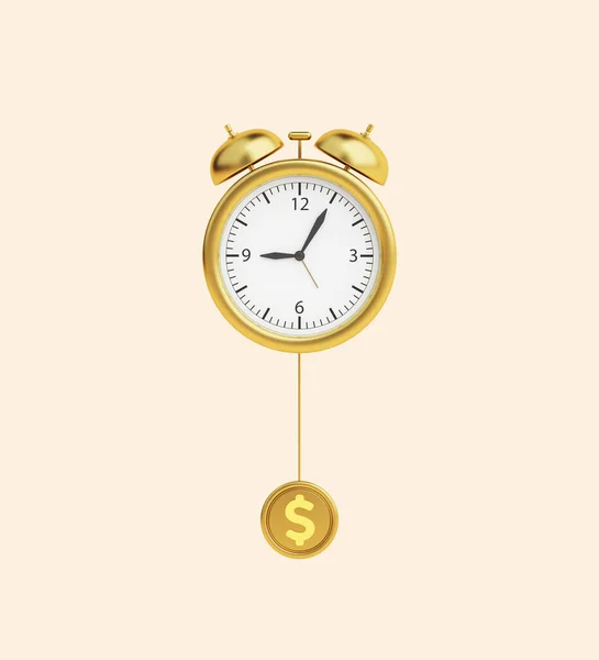 Investment Trade Buy Sell Investor Time Management Golden Clock Alarm — Fotografia de Stock