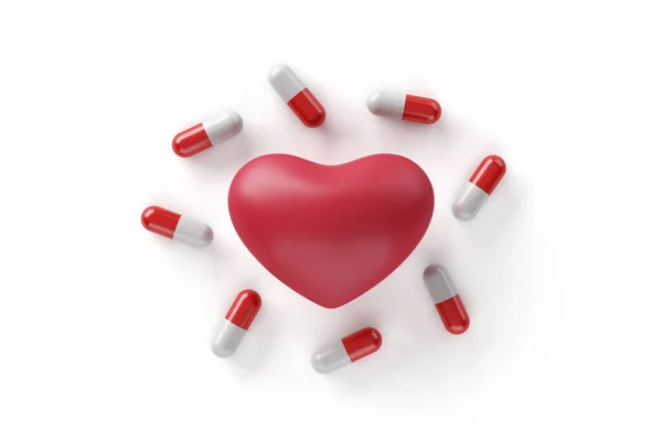 Pills Heart Break Disease Cardiovascular Medical Medicine Heal Love Health — Stock Fotó