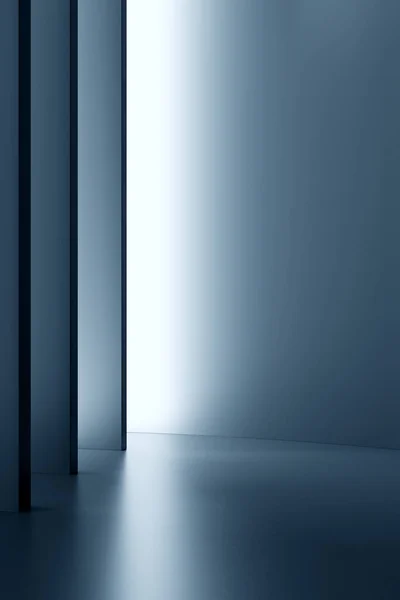 Interior Backdrop Area Concrete Blue Metal Background Walls Layers Light — Stockfoto