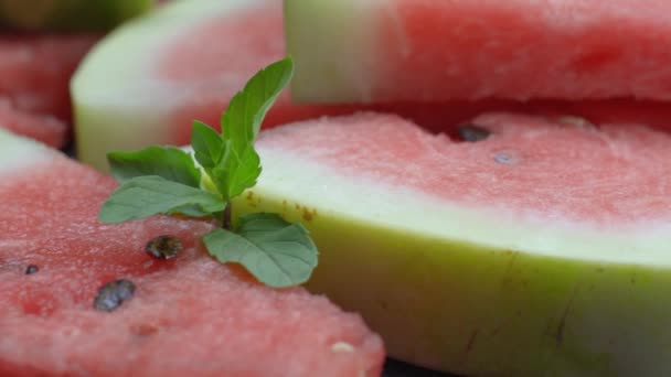 Sladký meloun výseče — Stock video