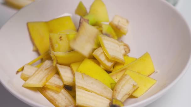 Fazendo fertilizante de casca de banana — Vídeo de Stock