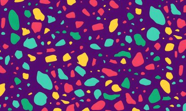 Renkli lekeleri olan soyut, pürüzsüz bir desen. Vektör illüstrasyonu