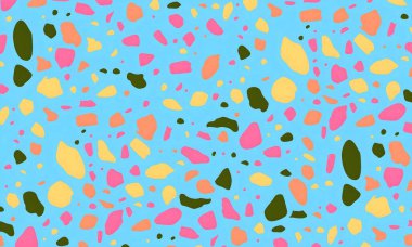 Noktalar, şekiller ve daireler ile renkli soyut desen