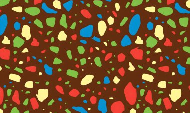 Noktalar, şekiller ve daireler ile renkli soyut desen