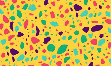 Noktalar, şekiller ve daireler ile renkli soyut desen