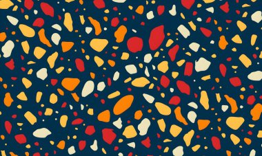 Noktalar, şekiller ve daireler ile renkli soyut desen