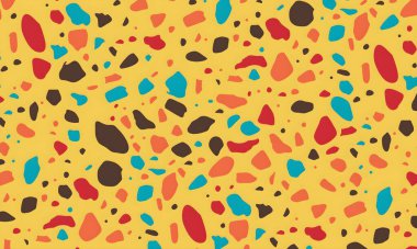 Noktalar, şekiller ve daireler ile renkli soyut desen