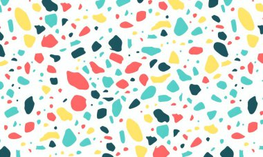 Noktalar, şekiller ve daireler ile renkli soyut desen