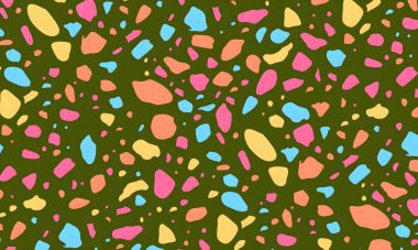 Noktalar, şekiller ve daireler ile renkli soyut desen