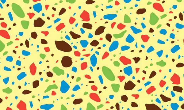 colorful abstract pattern with spots of dots, shapes and circles