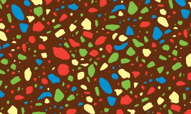 Noktalar, şekiller ve daireler ile renkli soyut desen