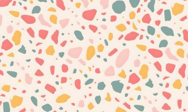 Noktalar, şekiller ve daireler ile renkli soyut desen