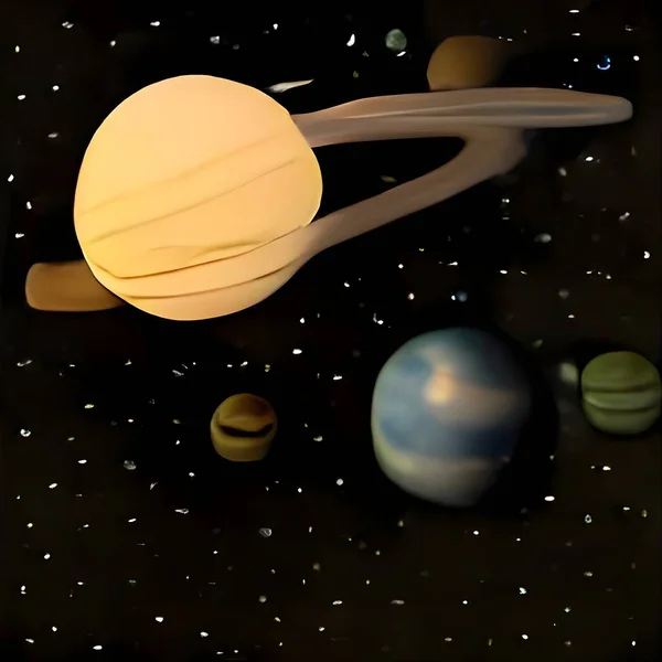 Illustration Planets Space Background — Zdjęcie stockowe