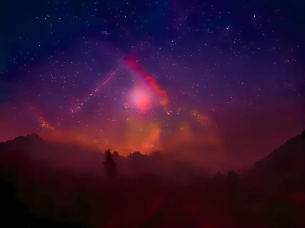 Schöner Nachthimmel Mit Sternen Und Sternen — Stockfoto