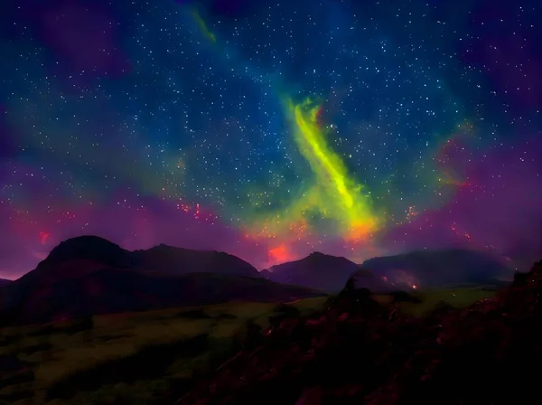 Yıldızlı Samanyolu Güzel Gece Gökyüzü — Stok fotoğraf