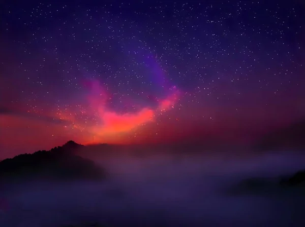 Beautiful Night Sky Stars Milky Way — Stock Photo, Image