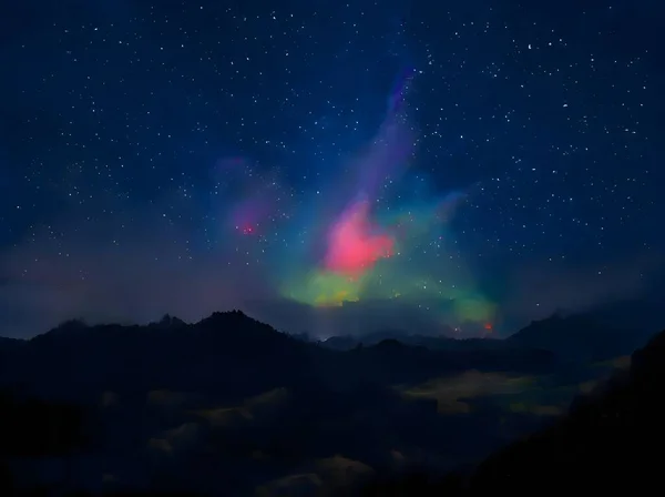 Hermoso Cielo Nocturno Con Estrellas Vía Láctea — Foto de Stock