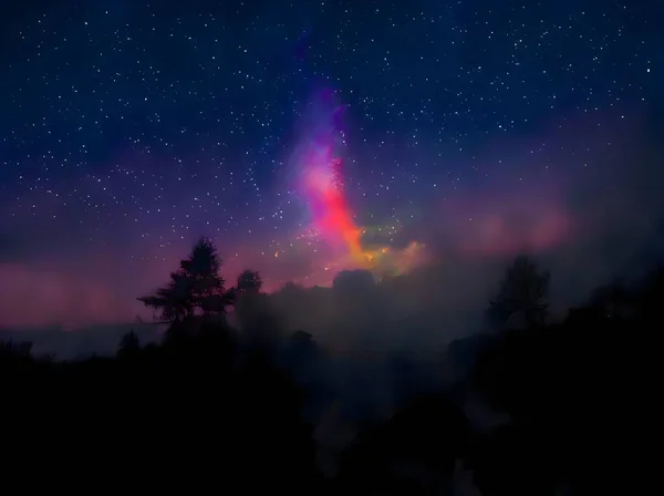 Ночной Вид Молочный Путь Звёзд — стоковое фото