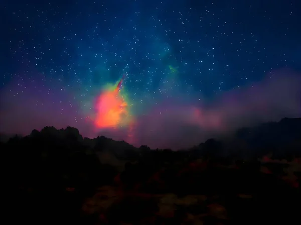 Colorful Night Sky Stars — Stock Photo, Image