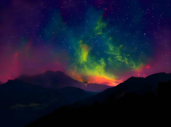 Yıldızlı ve samanyolu güzel gece gökyüzü