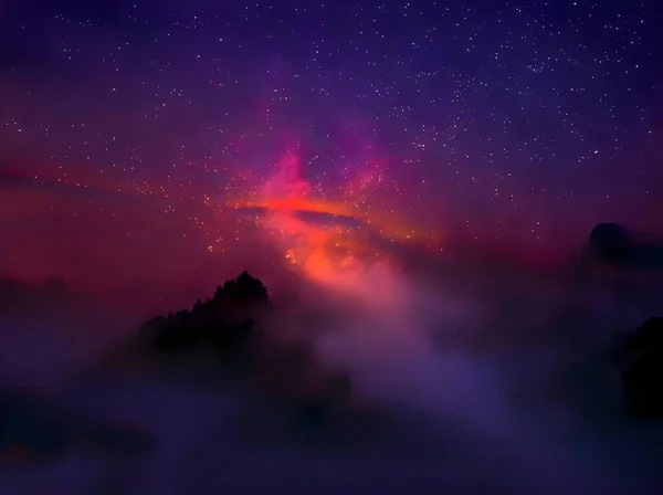 Krásná Noční Obloha Hvězdami Hvězdou — Stock fotografie